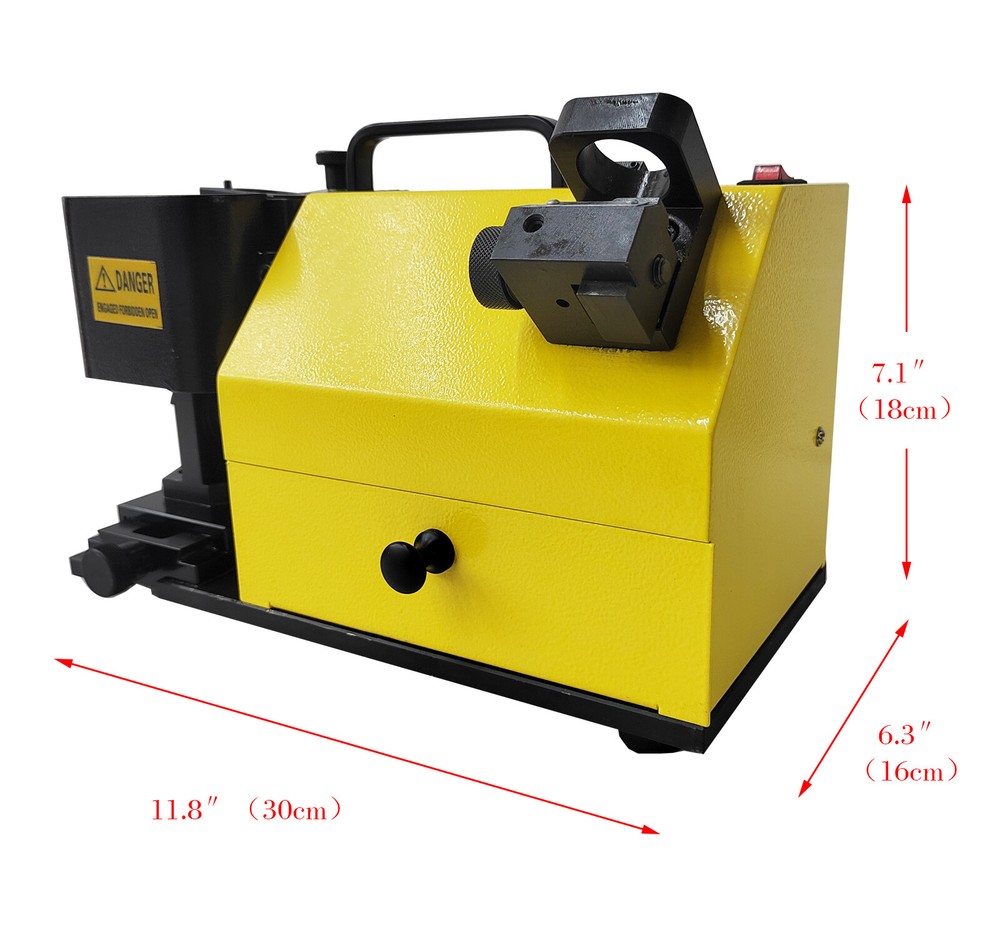 4mm-14mm End Mill Sharpener Drill Bit Grinding Machine Angle Adjustable 6 Clamps