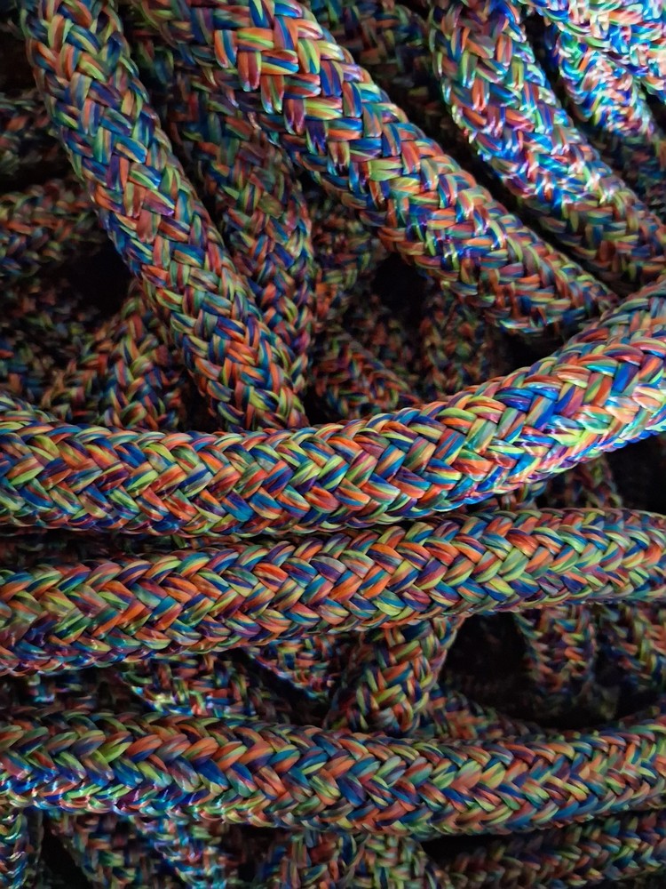 9/16 x 100 ft. Double Braid-Yacht Braid Polyester Rope. Rainbow Blend