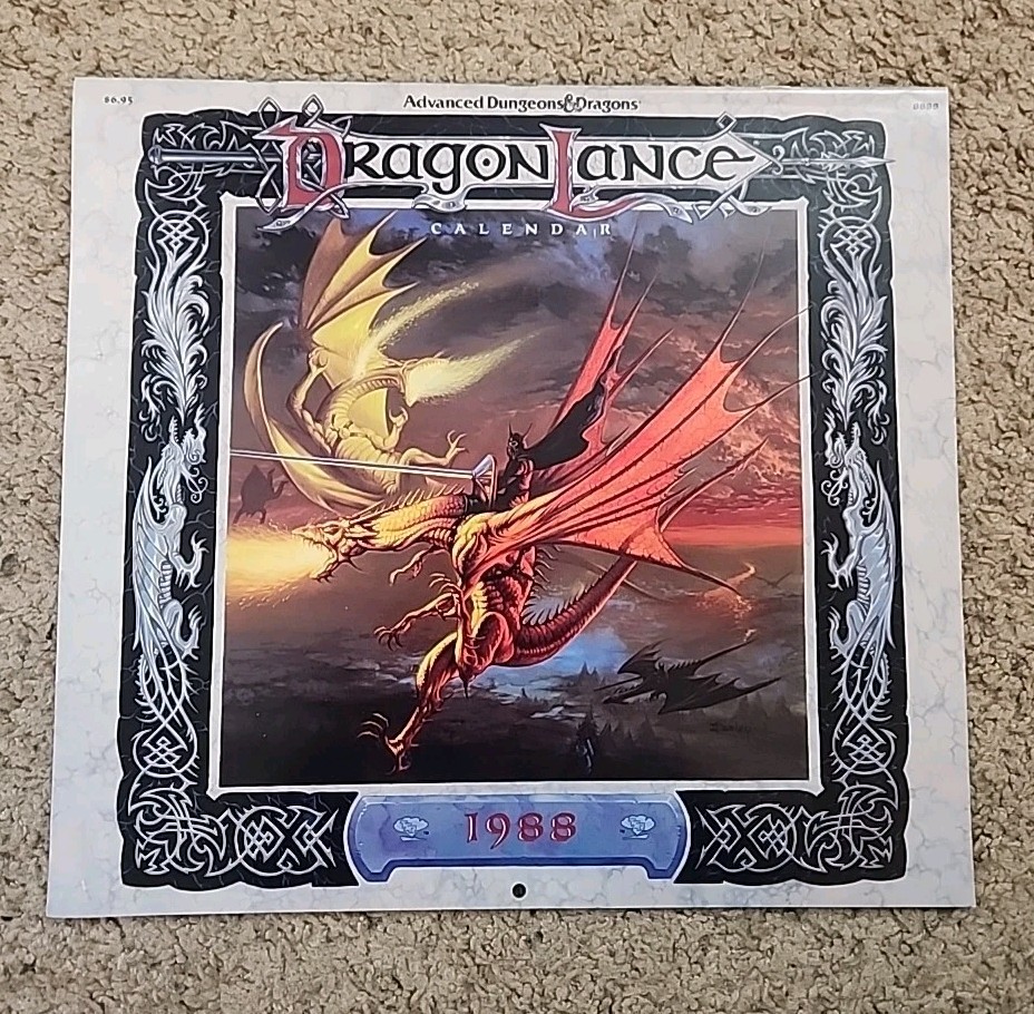 DragonLance 1988 Calendar TSR Advanced Dungeons & Dragons