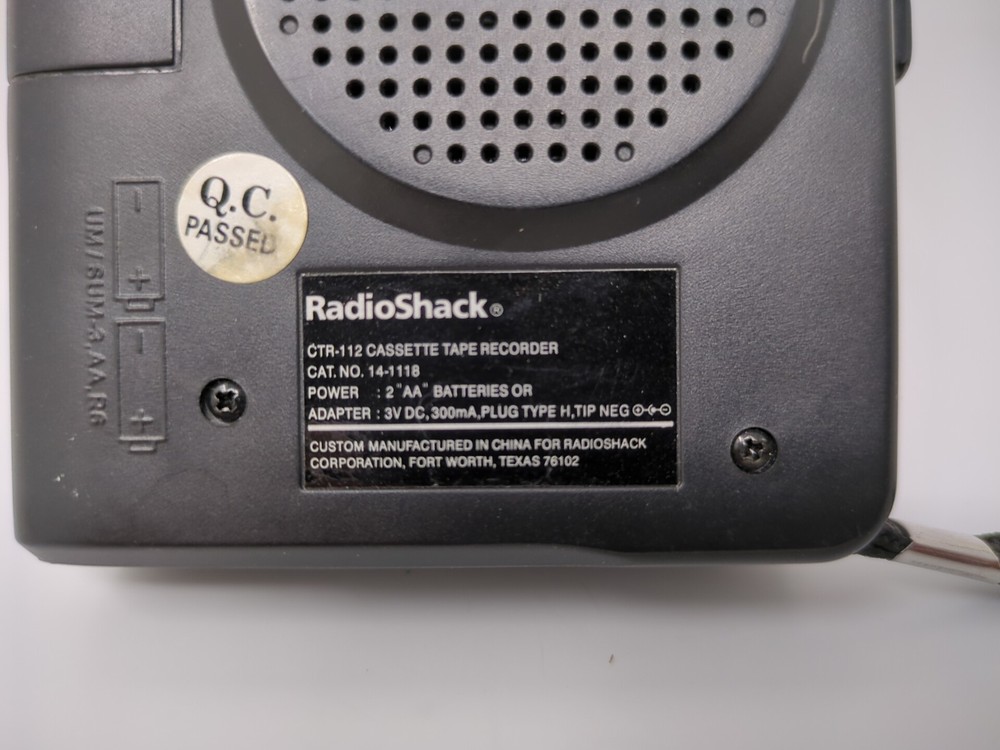 RadioShack Optimus CTR-112 Handheld Cassette Tape Recorder Tested Working