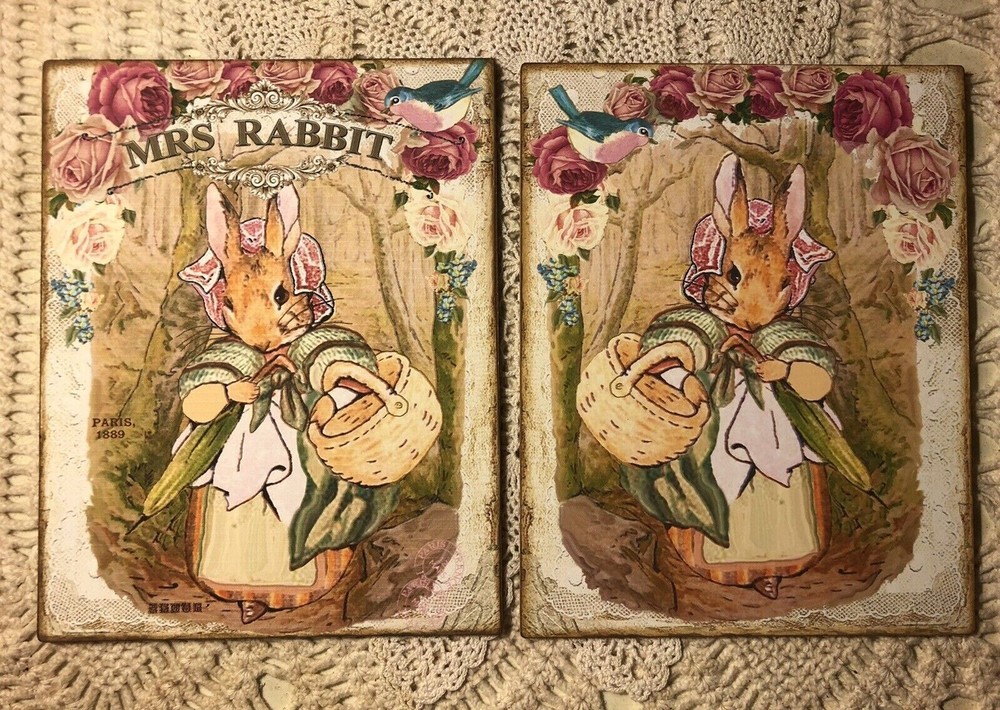 Beatrix Potter Mrs. Rabbit Handmade Sign #1