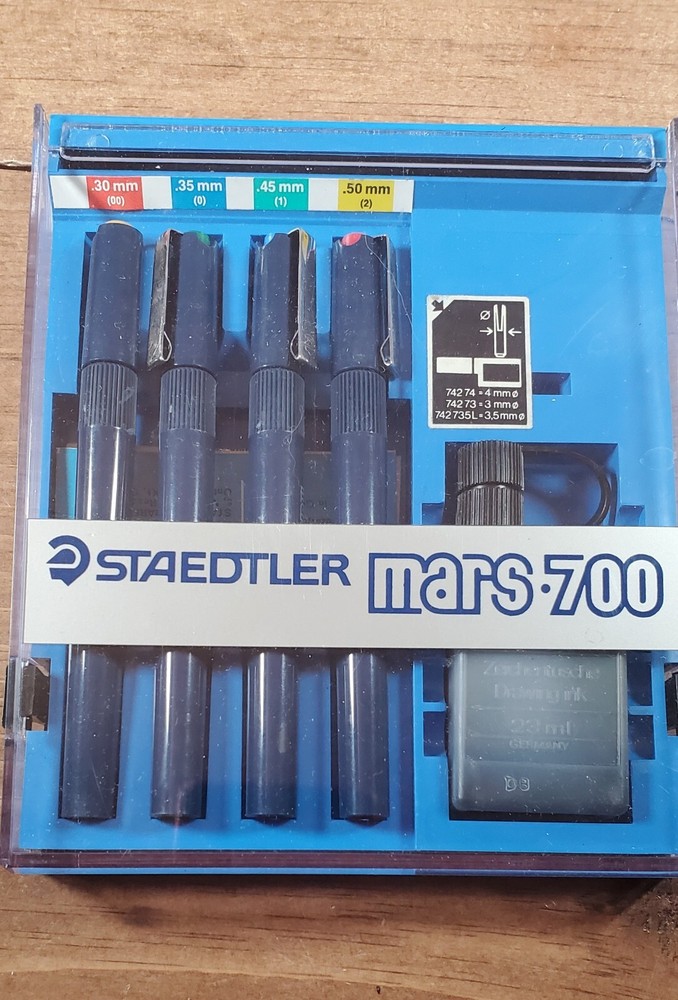 STAEDTLER MARS-700 TECHNICAL PEN SET 4 LINE WIDTH SIZES 700 S4 A6