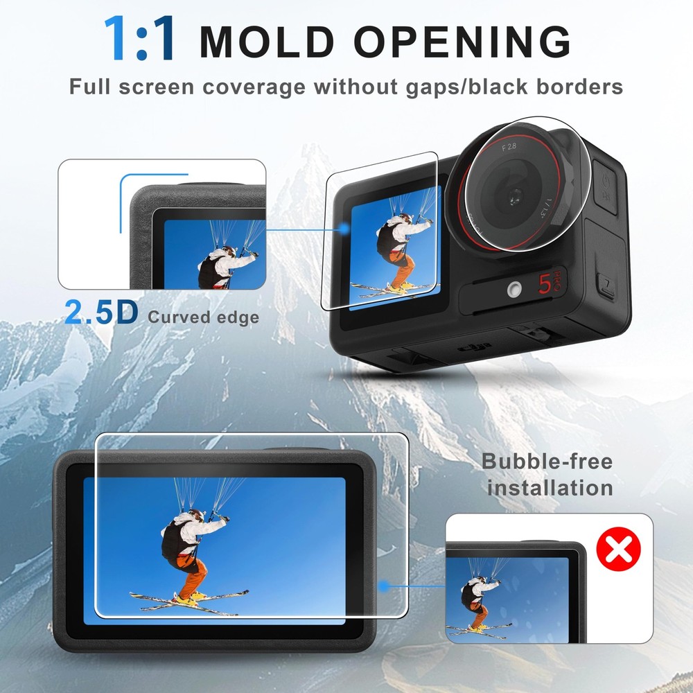 OKFUN 9PCS(3Sets) Screen Protector for DJI Osmo Action 5 Pro,Tempered Glass...