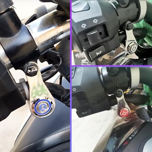 Motorcycle Universal Handlebar Light Power Control Switch Push Button Blue