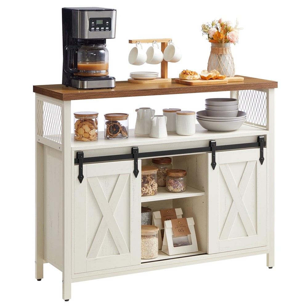 VASAGLE Buffet Cabinet, Coffee Bar Storage Cabinet, Sideboard with 2 Sliding ...