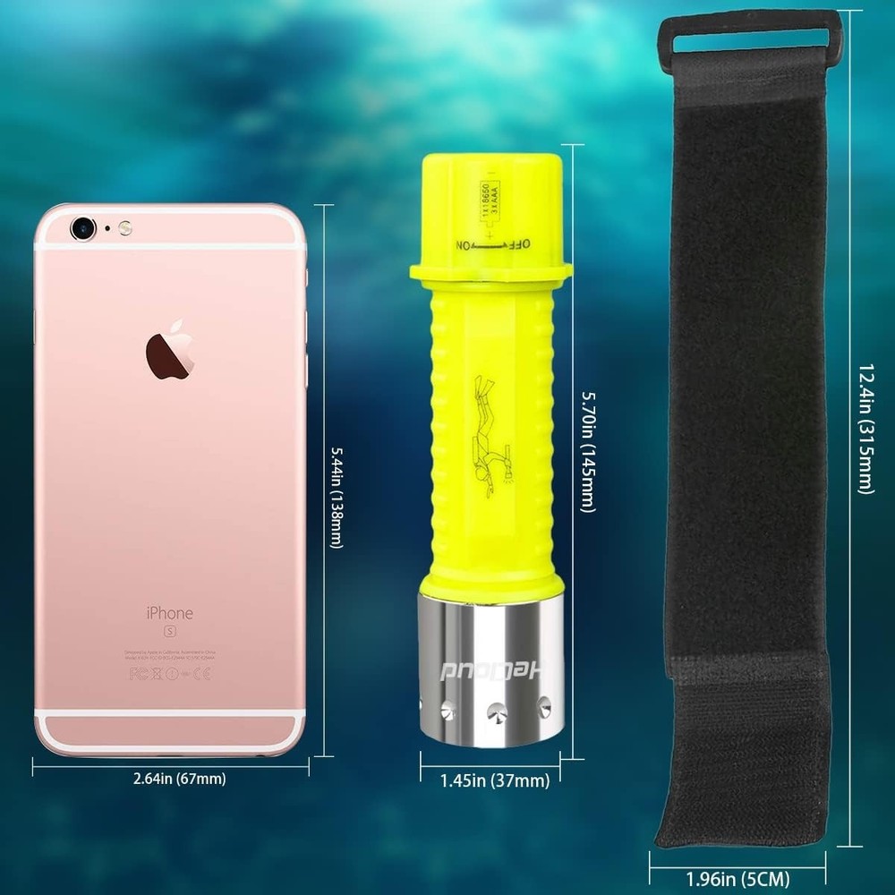 Waterproof Dive Flashlight 3 Modes Charger