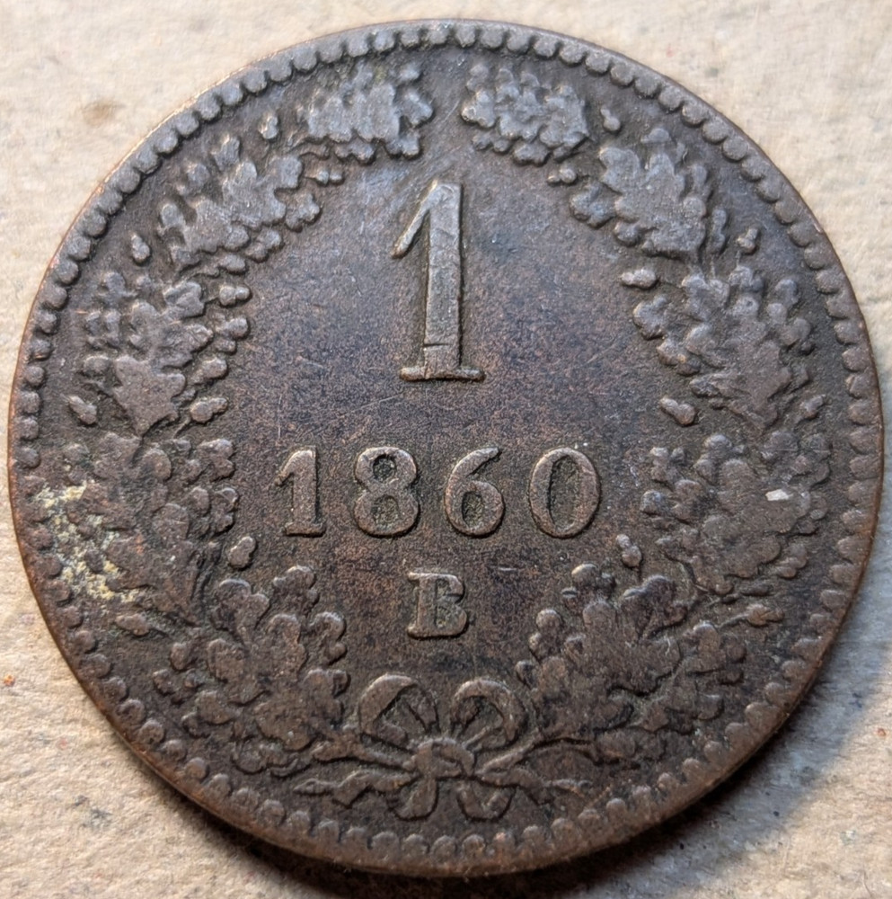 Austria 1 kreuzer 1860 B