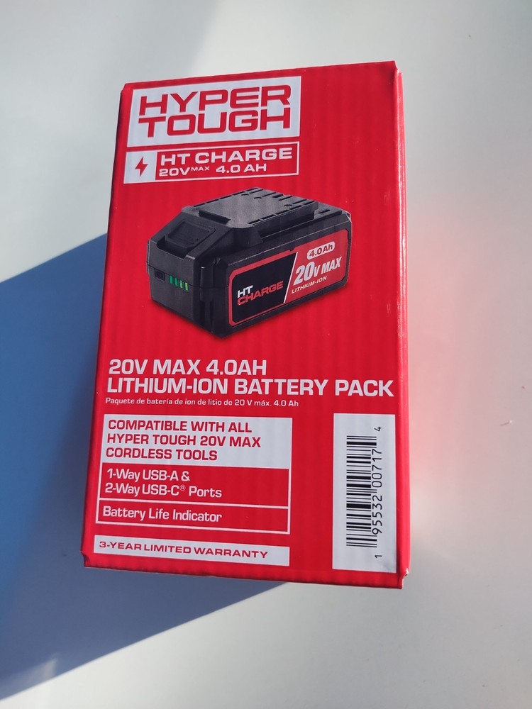 Authentic Fresh Date code Hyper Tough 20V Max 4.0Ah Lithium-Ion Battery Pack