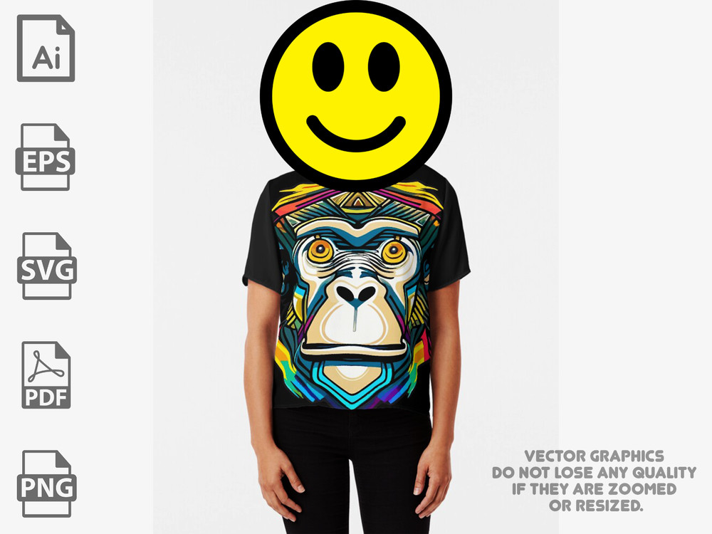 Rainbow Monkey Vector | Monkey vector | Rainbow svg | Monkey svg | Monkey design