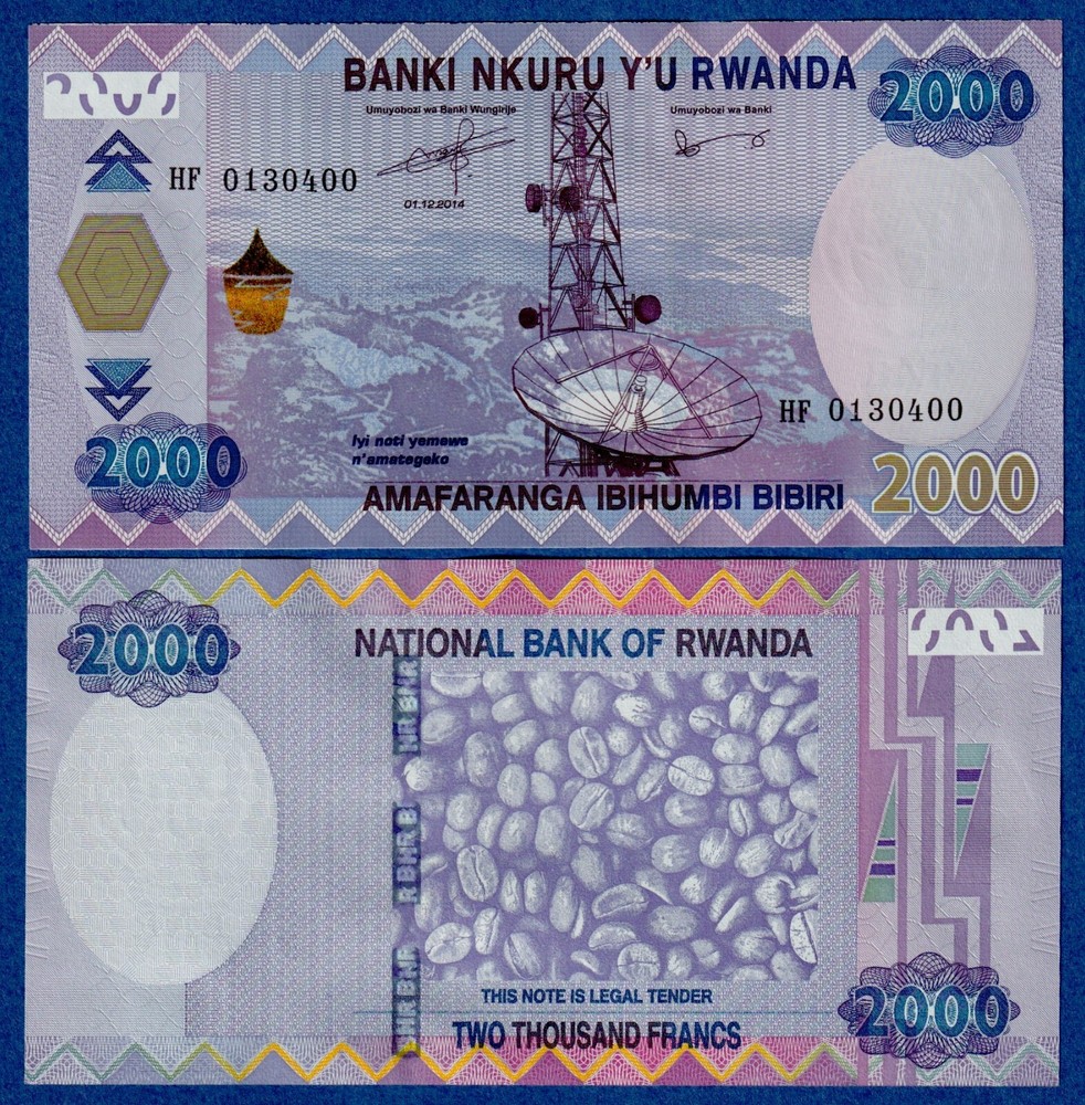 Rwanda 2,000 2000 Francs ( 2014) P-40 UNC Banknote