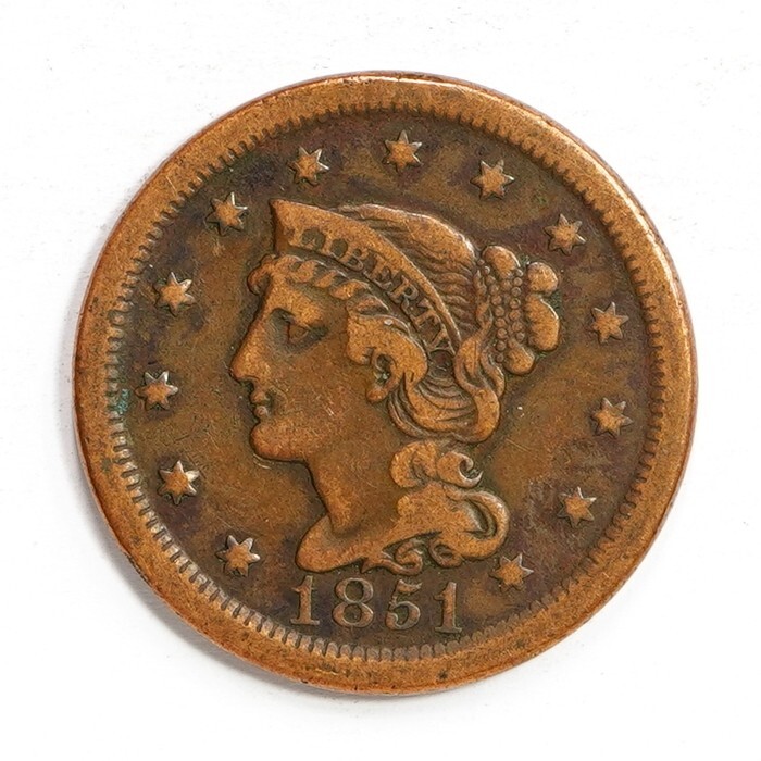 1851 Braided Hair Large Cent