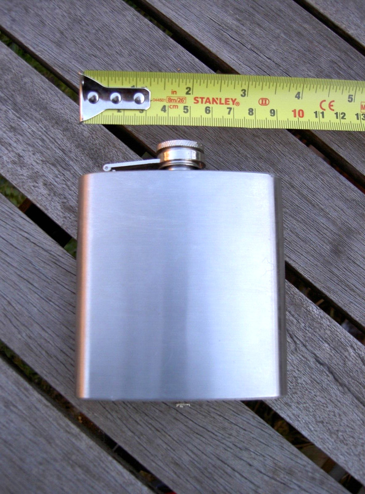 STAINLESS STEEL HIP FLASK SMALL 6OZ