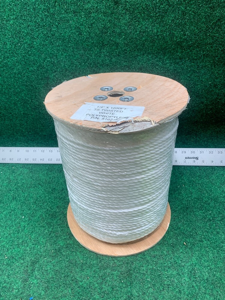 1/4 x 1200' tweisted white polypropylene