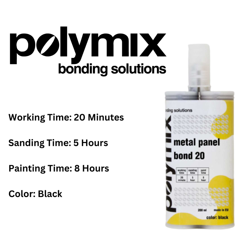 Polymix Black Metal Panel Bond 20 Minute Cartridge 200ml