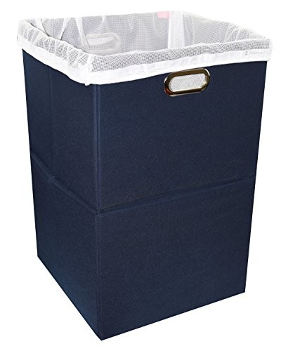 Extra Large Laundry Hamper with Laundry Bag, Foldable Clothes Basket Navy Blue
