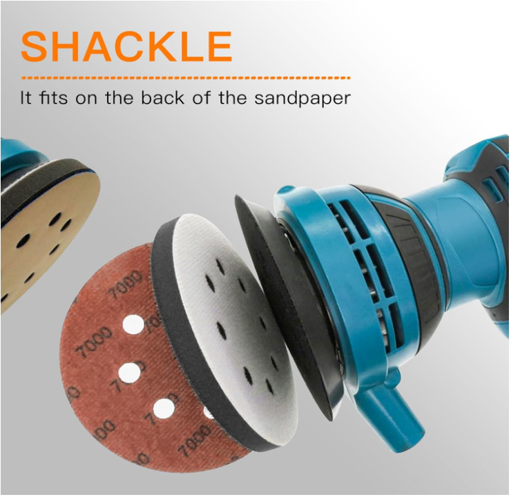 6 Pack 5in 8 Hole Interface Pad Orbital Sander Foam Hook Loop Pads
