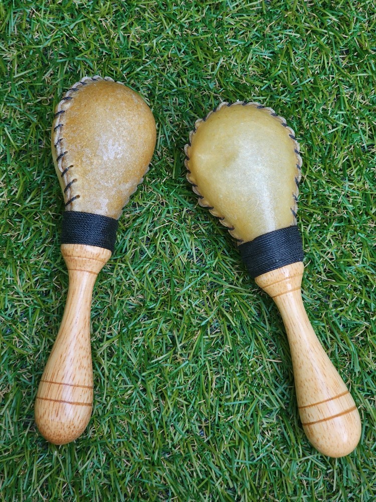 Handmade Rawhide Maracas Nino Percussion 6”