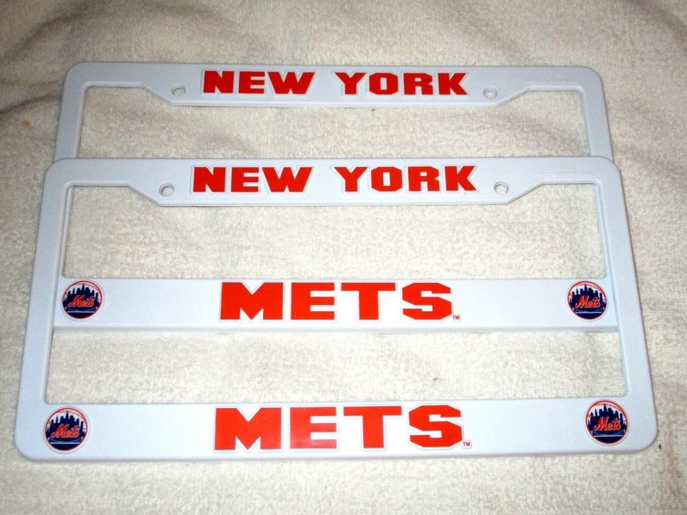 TWO (2) NEW YORK METS EMBOSSED LICENSE PLATE FRAMES #2 - NEW