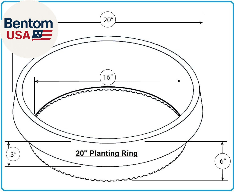 6 Pack 20" Tree & Shrub Watering Rings – Deep Root Irrigation Basin with Solid O