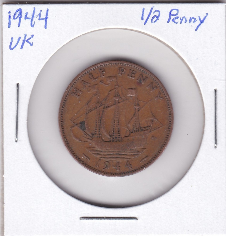 1944 United Kingdom Half Penny