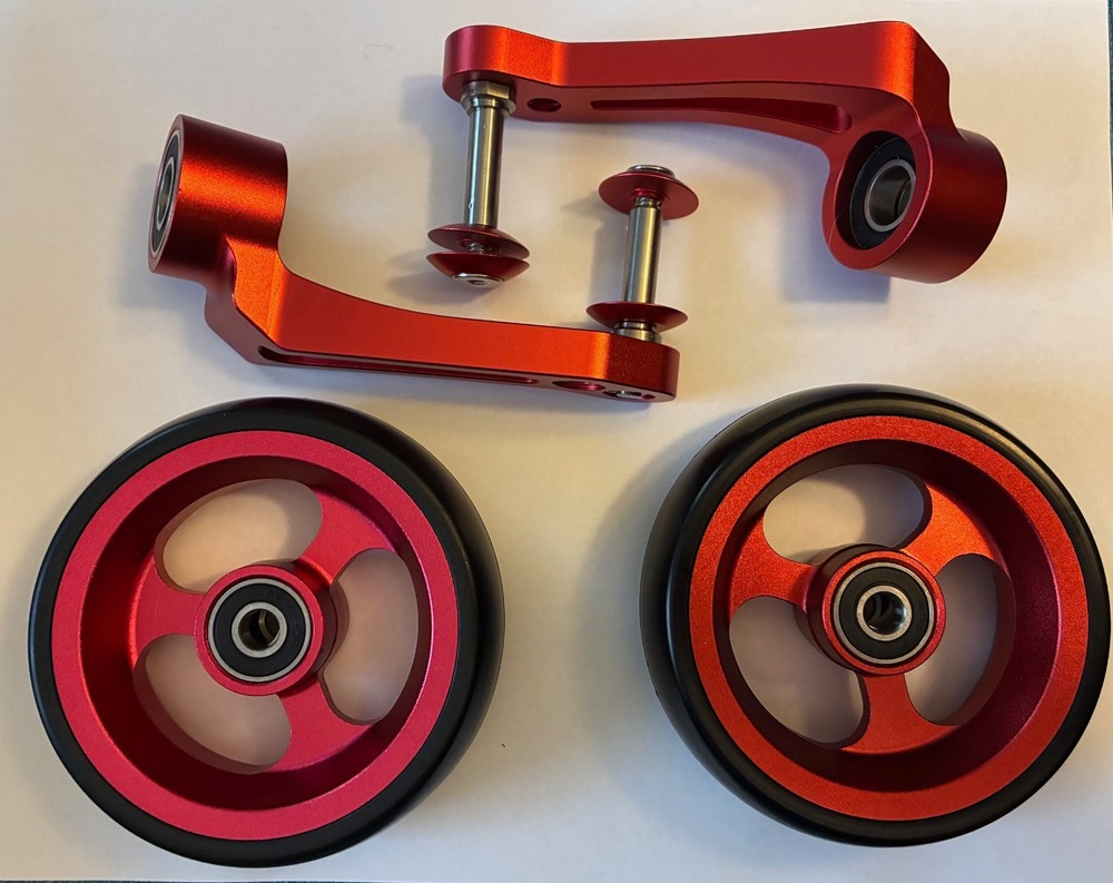 Pair (2) Single Sided Forks with 5/16' Axles & (2) 4" Caster Wheels