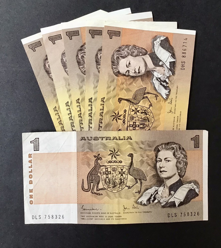 Australian Decimal Paper $1 Note x 1. Circulated Condition. Ungraded.