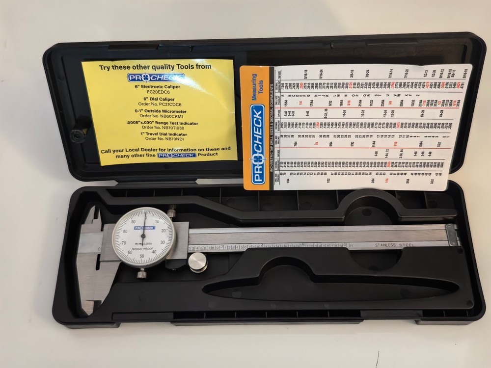 PROCHECK 6" Dial Calipers White Face - .001" Reading (NB60CDC6)