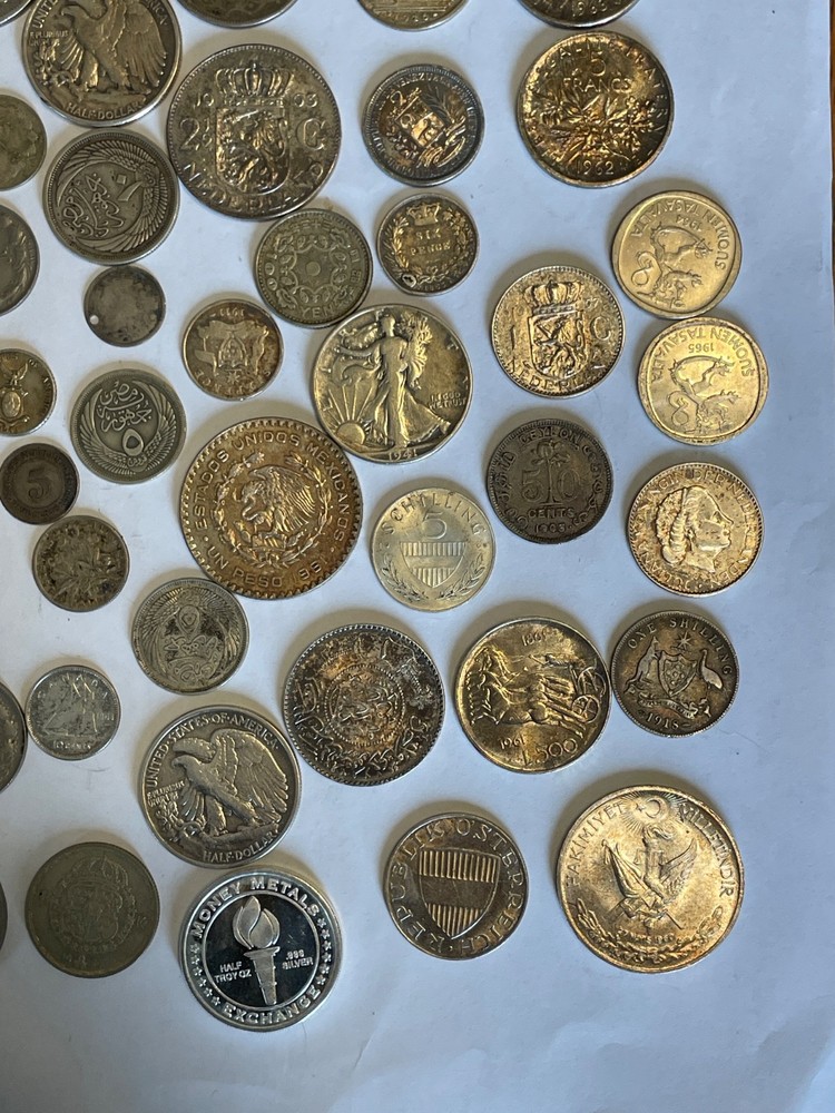 silver coins from around the world
