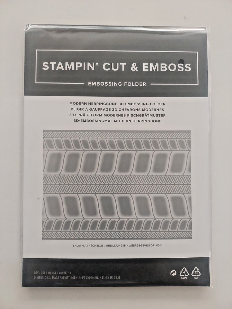 Stampin Up! Modern Herringbone 3D embossing folder NEW crafting