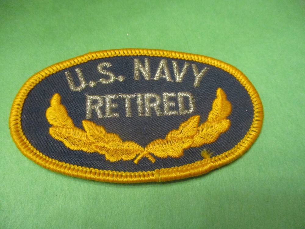 US Navy Retired - New Military Iron-On Patch
