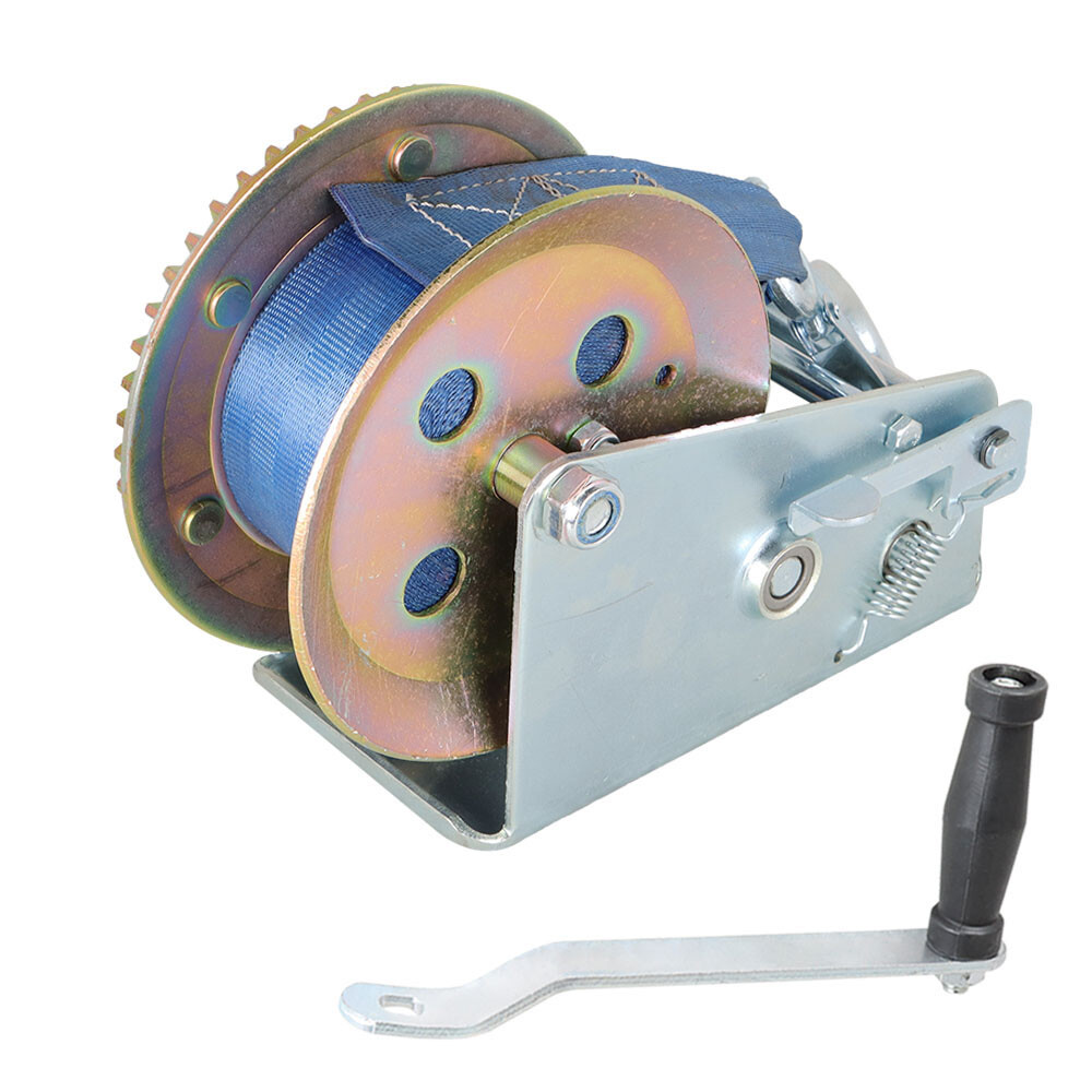3500 LBS Heavy Duty Hand Winch,Polyester Strap Manual Portable Crank Winch