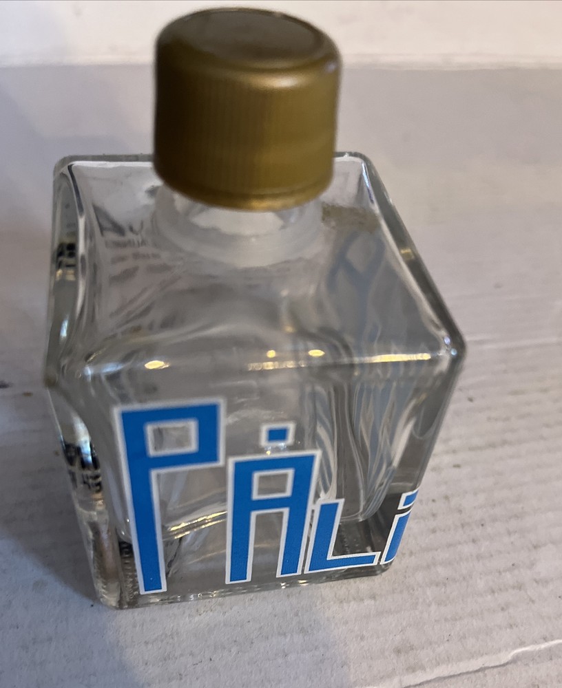 Unusual Small Squared EMPTY Glass Palinka Liquor bottle