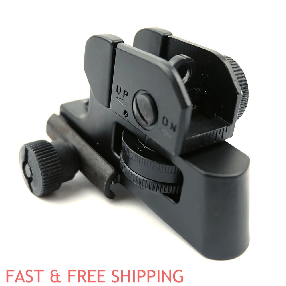 Metal Backup Rear Sight Detachable Compact Adjustment Windage Elevation
