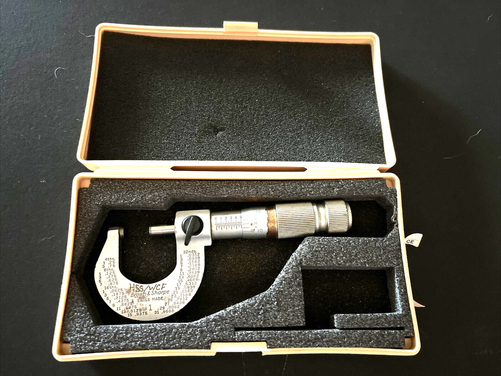 Brown and Sharpe Micrometer 0-1” Carbide Tips