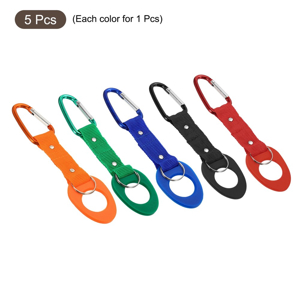 Hanging Bottle Buckle Clip with D-Hook Oring, Multi 5pcs