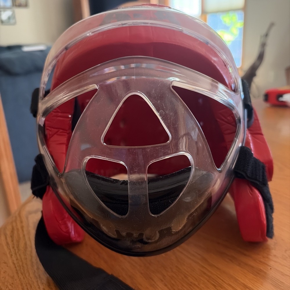 ATA Macho Sparring Helmet with Face Shield – Kids Training Headgear – Size Large