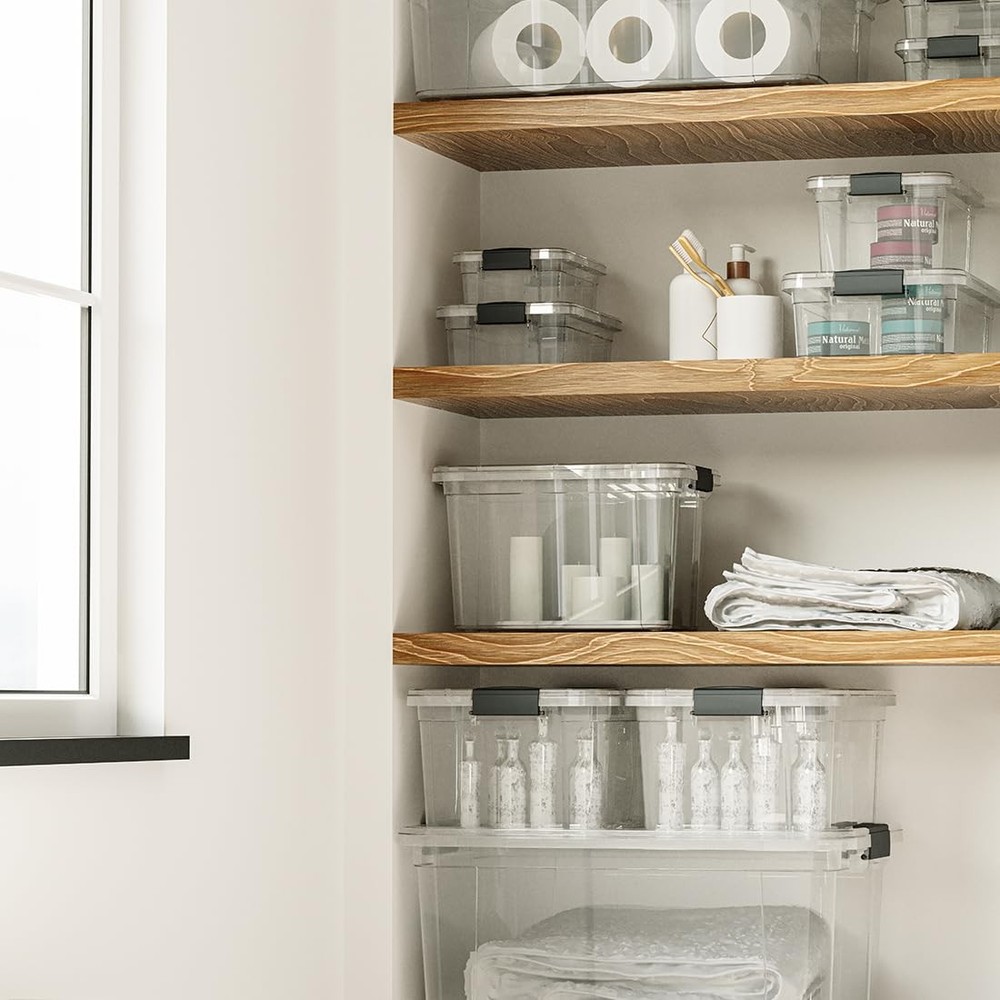 Superio Upgraded 2 Quart Clear Storage Bin Stackable Lightweight Container