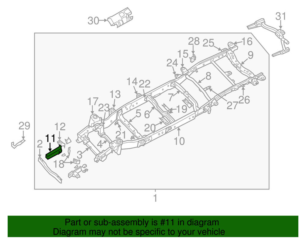 Genuine Nissan Frame Rail End E0170-1PAMA