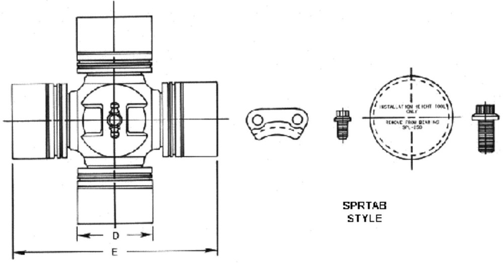 Dana SPL170-4X Universal Joint; Greaseable