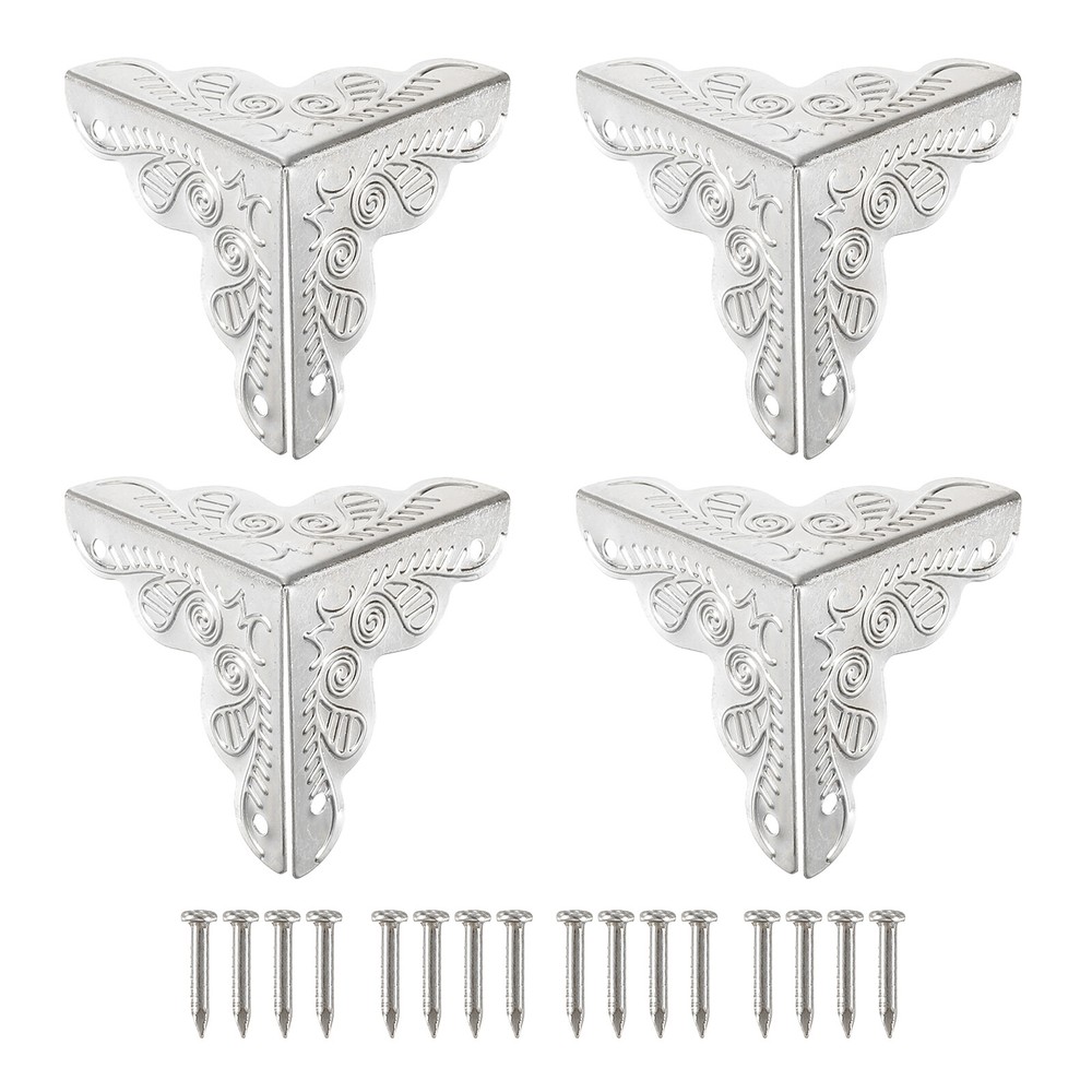 36 Pcs 25mm Decorative Box Corner Cover, Corner Protector, Silver