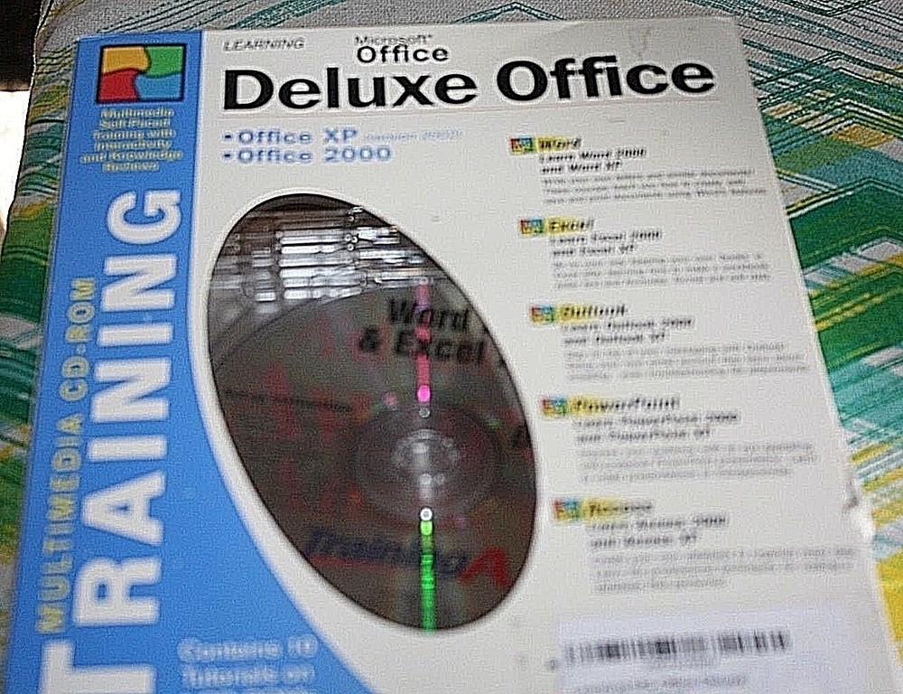 Microsoft Office XP & 2000 Training Deluxe Office 10 Tutorials on 4 CD-Roms-G-=