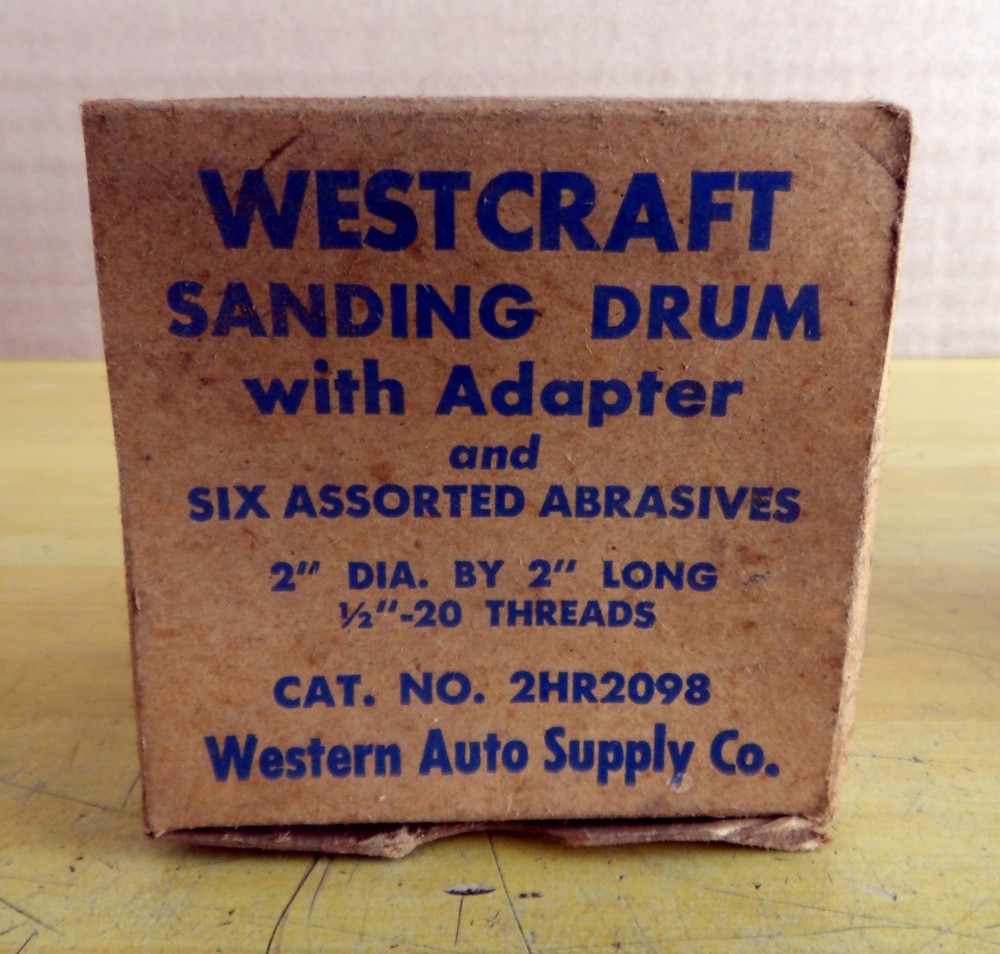 NOS Westcraft Sanding Drum with Adapter in Box