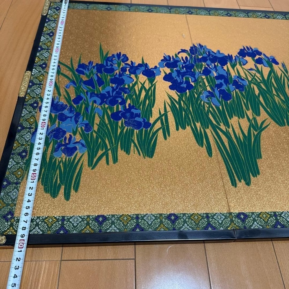 Japanese Antique 2 panel folding screen Byobu stand