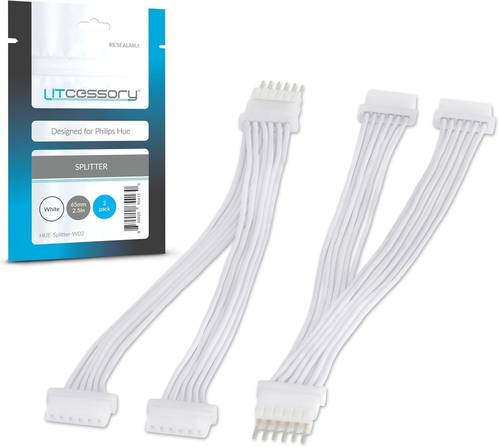 Splitter for Philips Hue, Solo Lightstrip 2 Pack, White - Micro 6-PIN V4 / So...