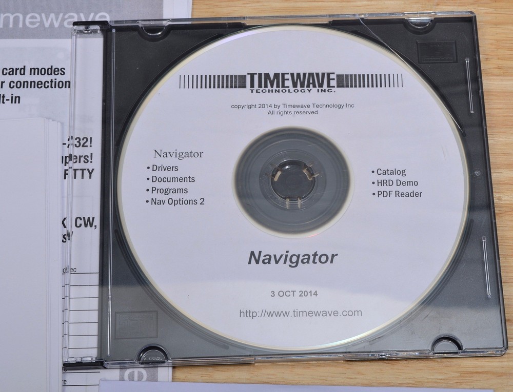 TIMEWAVE NAVIGATOR DOCUMENTATION  MANUALS ON CDROM SOUND CARD INTERFACE SOFTWARE