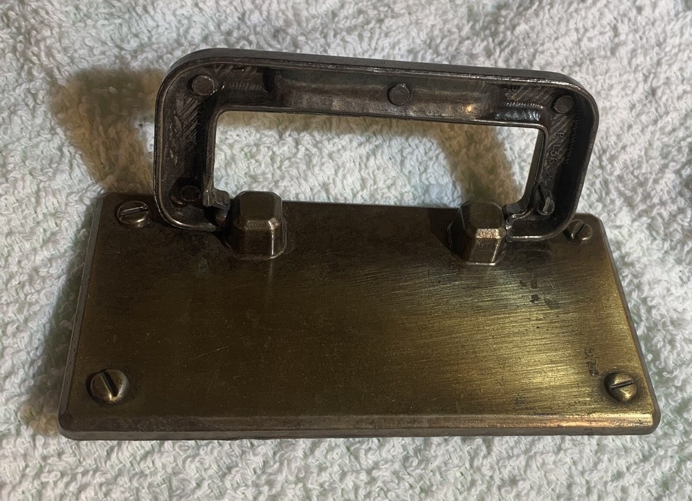 Brass Mid Century Modern MCM Antique Hardware Handle drawer pull 4" centers