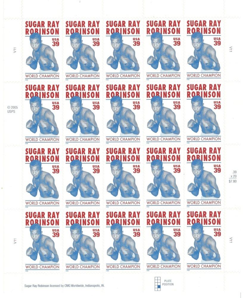 Sc # 4020 ~ Full Pane ~ 39 cent Sugar Ray Robinson Issue (eh29)