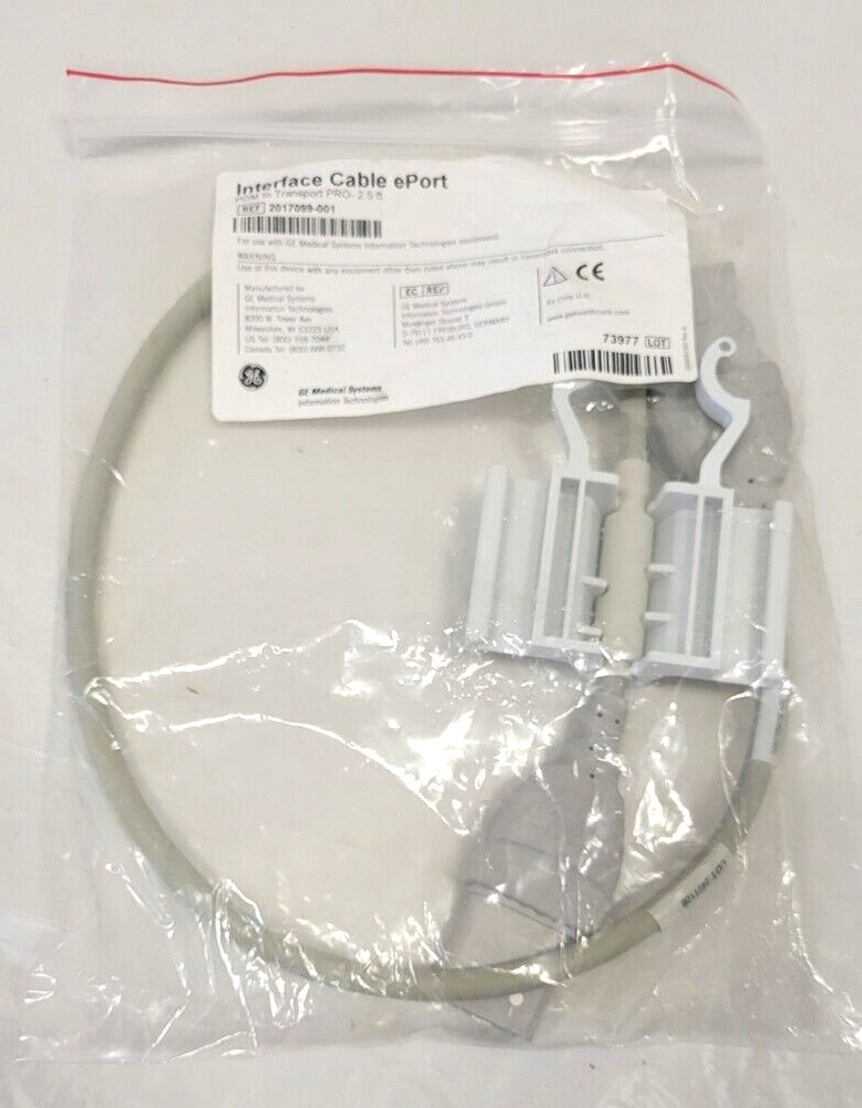 GE REF 2017099-001 Interface Cable ePort, PDM to Transport PRO, 2.5 ft.