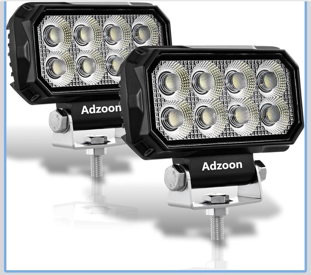 LED Tractor Work Lights 5 Inch,2PCS 60W Square Waterproof 12V LED Flood Light