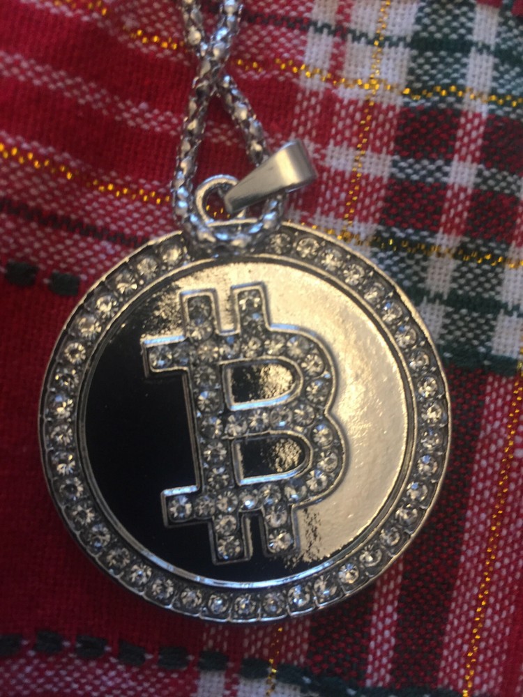 New Bitcoin Necklace  Silver Color